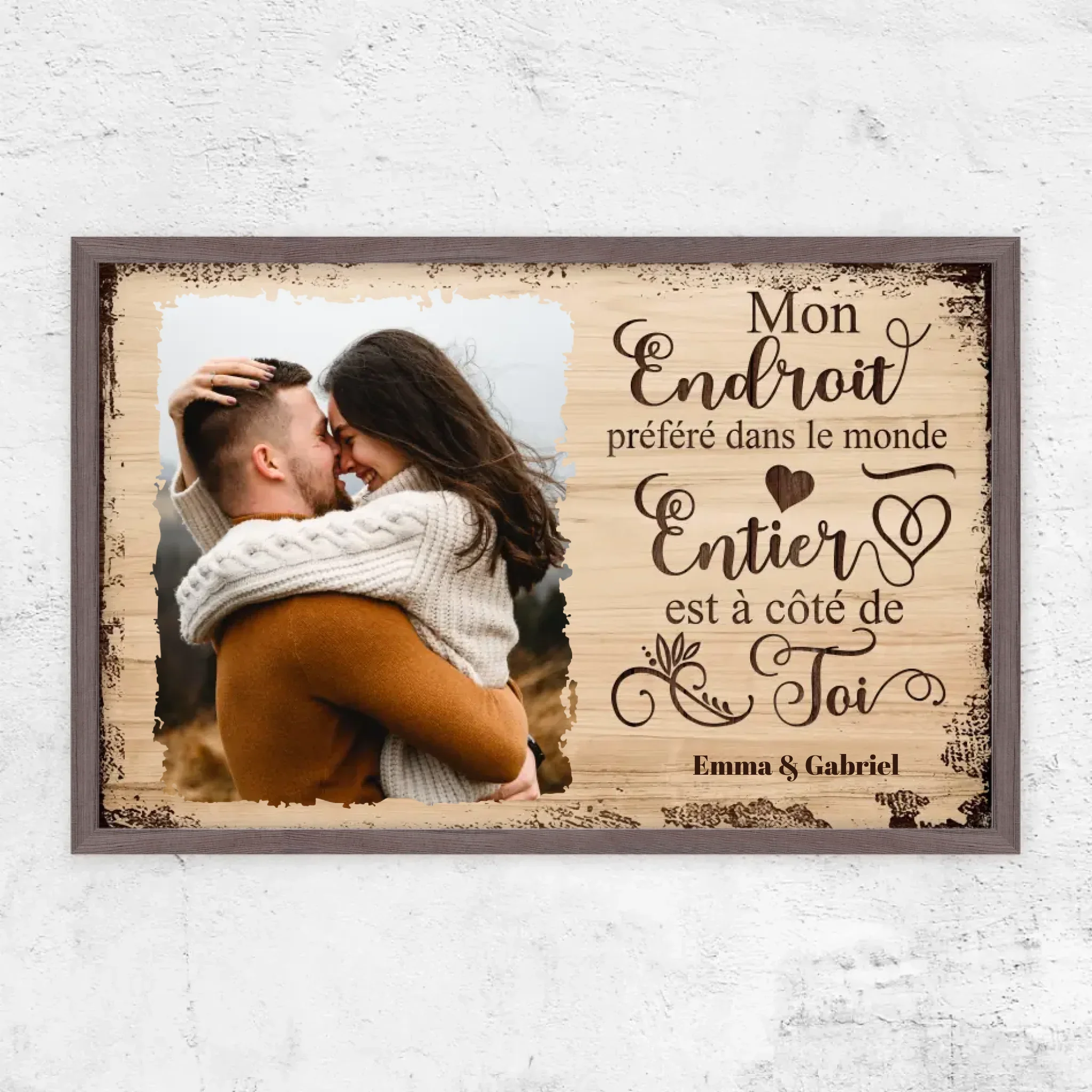 Poster personnalisé “Mon endroit préféré est à côté de toi avec photo” - Image 12